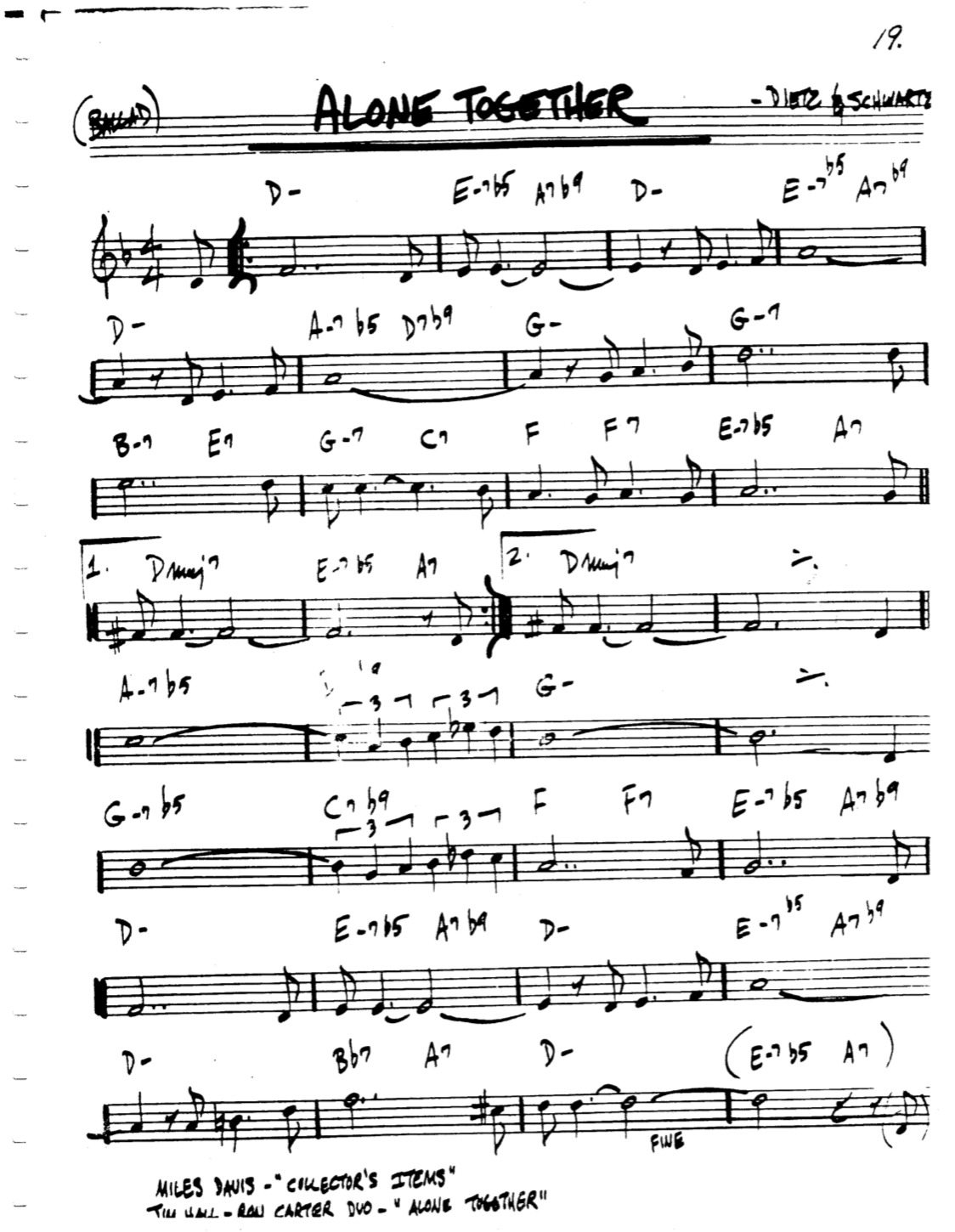Alone Together Lead Sheet