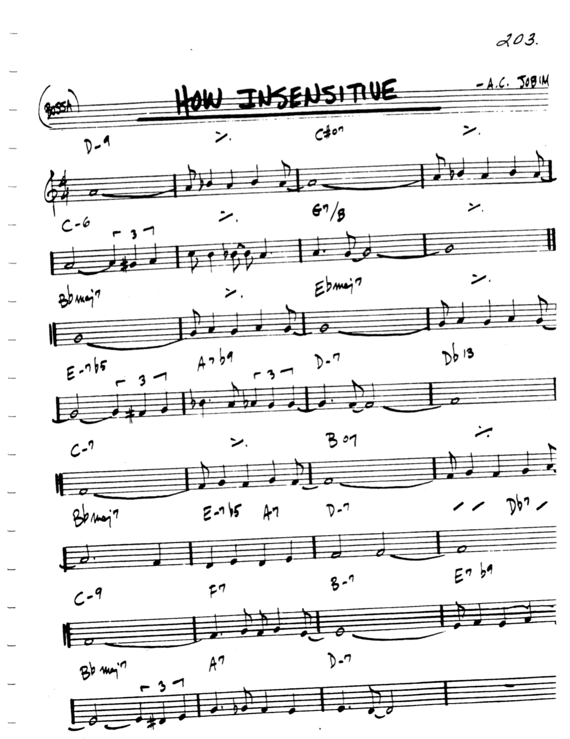 How Insensitive Lead Sheet