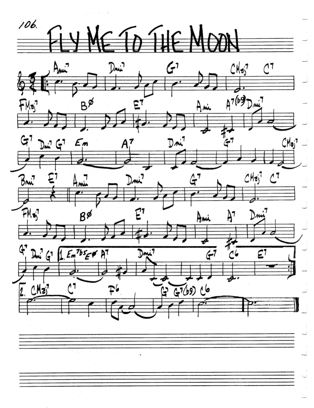 Fly Me To The Moon Lead Sheet