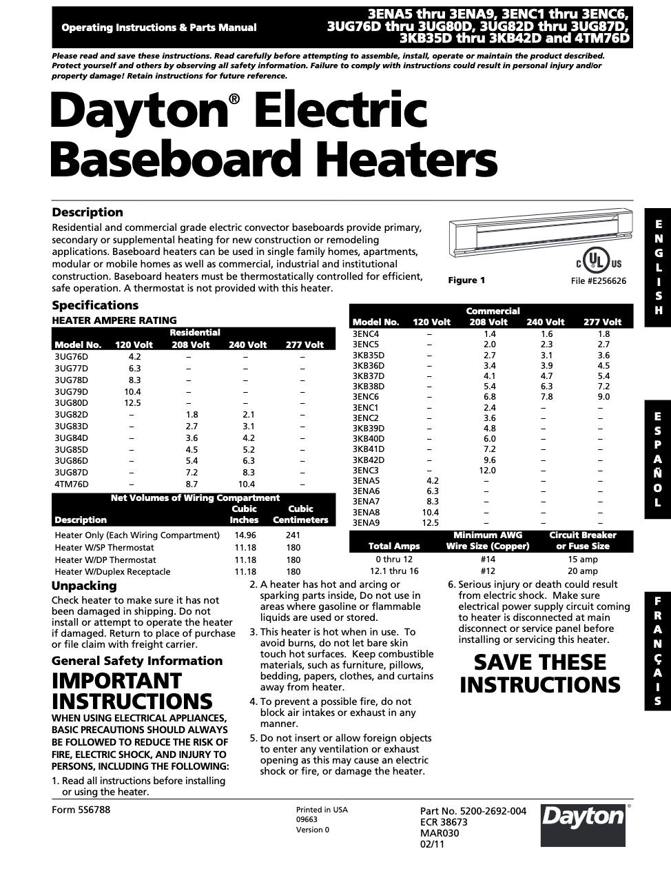 Dayton Electric Baseboard Heater Wiring Diagram PDF