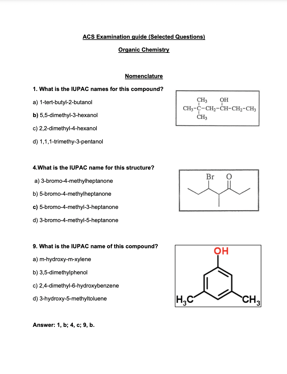 ACS Organic Chemistry Study Guide PDF Download