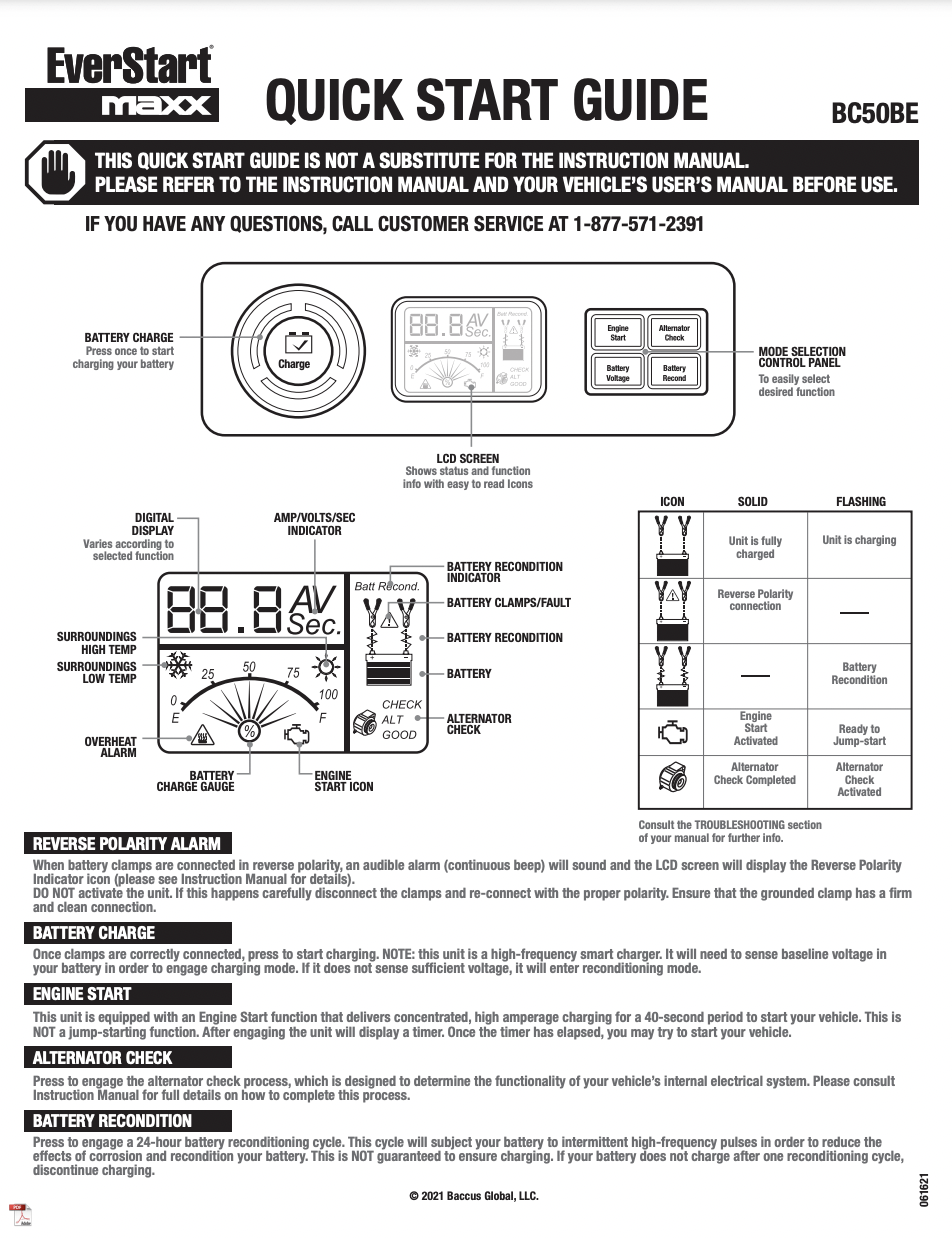 Everstart Maxx Battery Charger Manual PDF