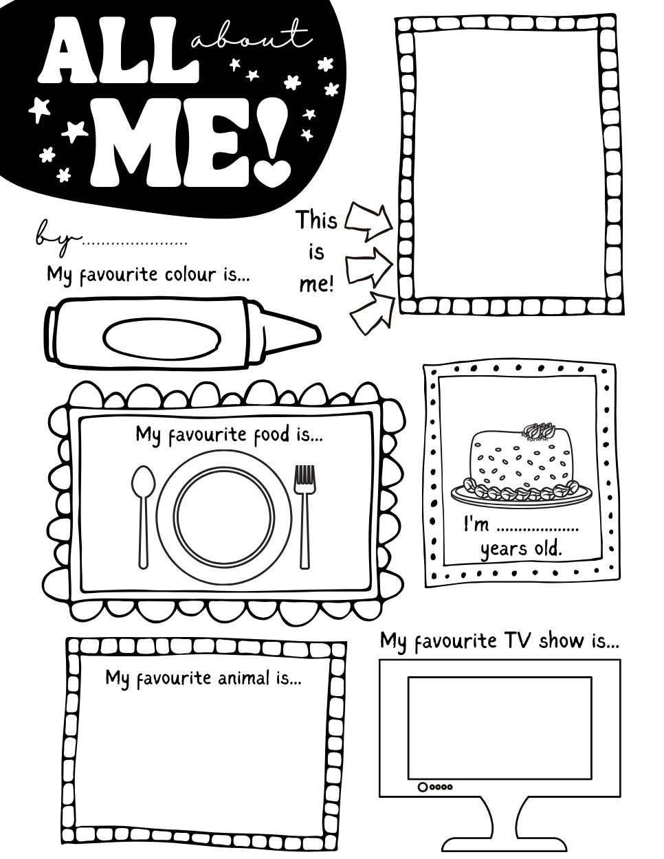 All About Me Worksheet