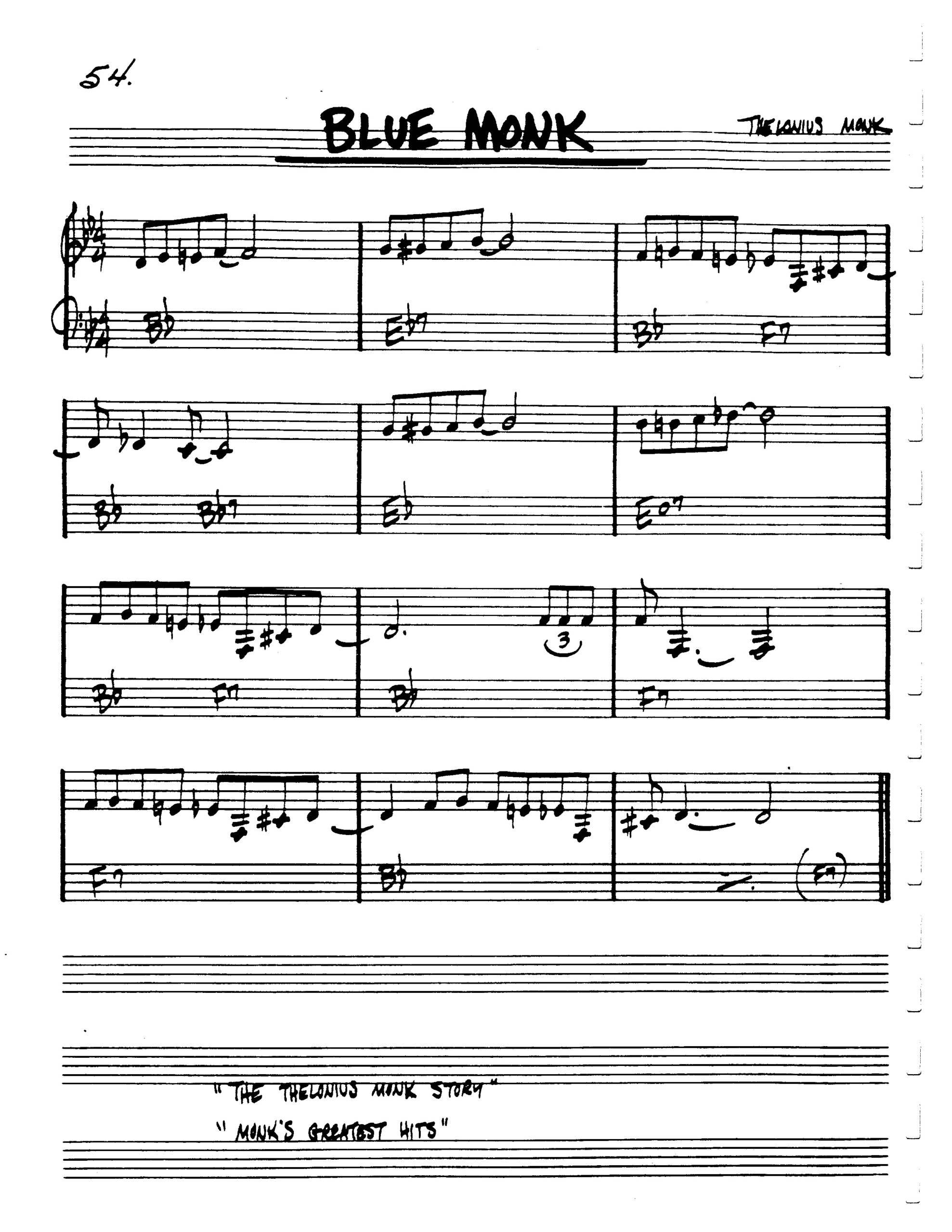 Blue Monk Lead Sheet